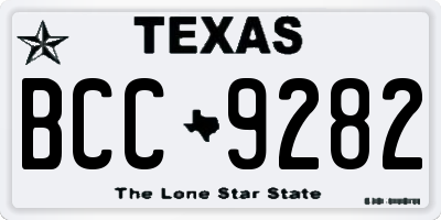 TX license plate BCC9282