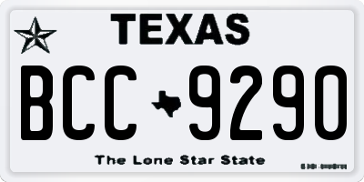 TX license plate BCC9290