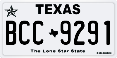 TX license plate BCC9291