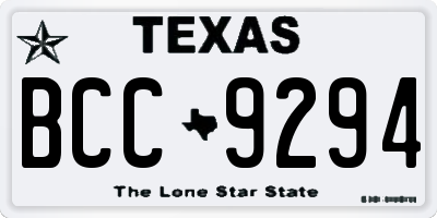 TX license plate BCC9294
