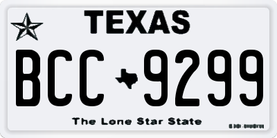 TX license plate BCC9299