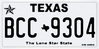 TX license plate BCC9304