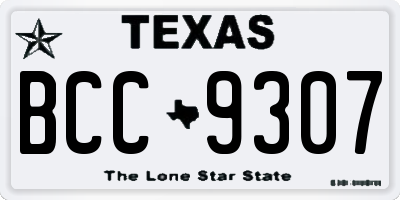 TX license plate BCC9307