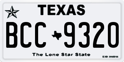 TX license plate BCC9320