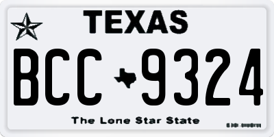 TX license plate BCC9324