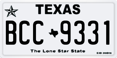 TX license plate BCC9331