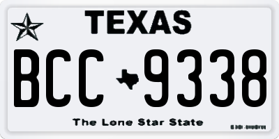TX license plate BCC9338