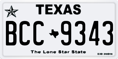 TX license plate BCC9343
