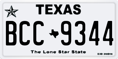 TX license plate BCC9344