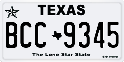 TX license plate BCC9345