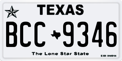 TX license plate BCC9346