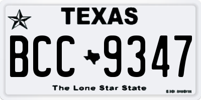TX license plate BCC9347