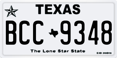 TX license plate BCC9348