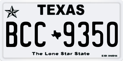 TX license plate BCC9350