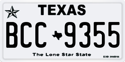 TX license plate BCC9355