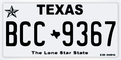 TX license plate BCC9367