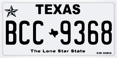 TX license plate BCC9368