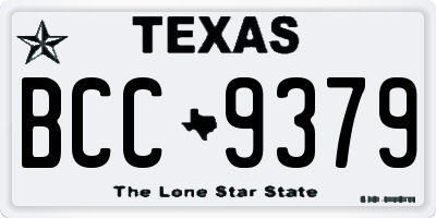 TX license plate BCC9379