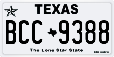 TX license plate BCC9388