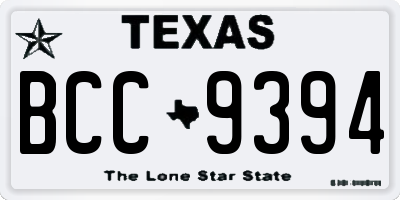 TX license plate BCC9394