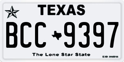 TX license plate BCC9397