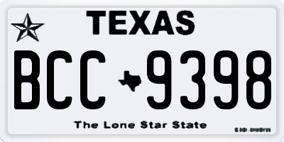 TX license plate BCC9398