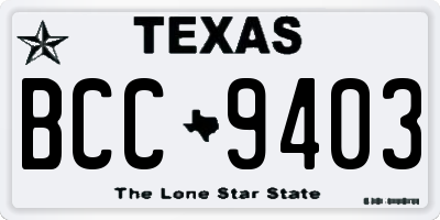 TX license plate BCC9403