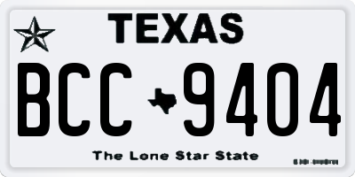 TX license plate BCC9404