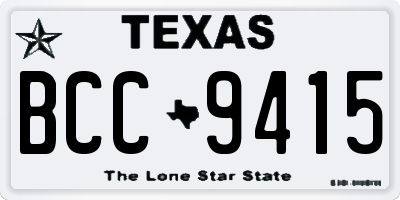 TX license plate BCC9415