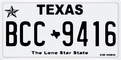 TX license plate BCC9416