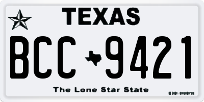 TX license plate BCC9421