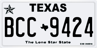 TX license plate BCC9424