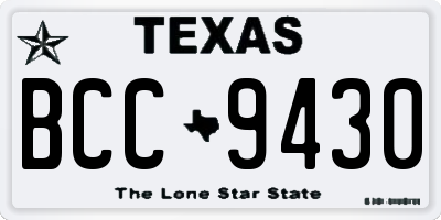 TX license plate BCC9430