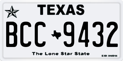 TX license plate BCC9432