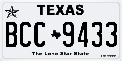TX license plate BCC9433