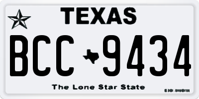 TX license plate BCC9434