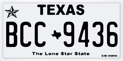 TX license plate BCC9436