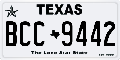 TX license plate BCC9442