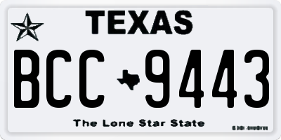 TX license plate BCC9443