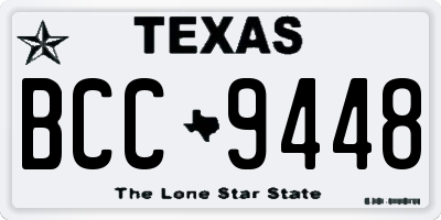 TX license plate BCC9448