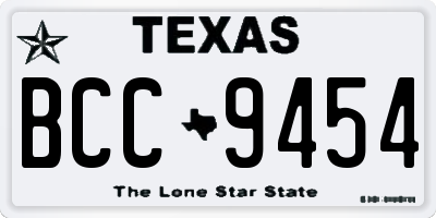 TX license plate BCC9454