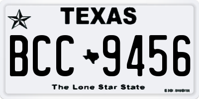 TX license plate BCC9456