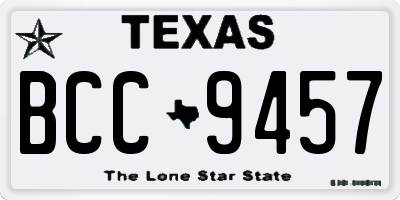TX license plate BCC9457