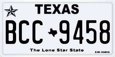 TX license plate BCC9458
