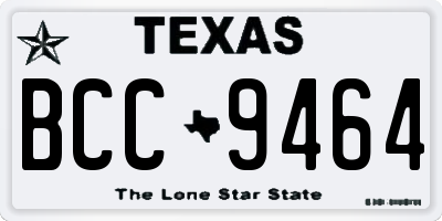 TX license plate BCC9464