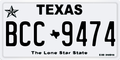 TX license plate BCC9474