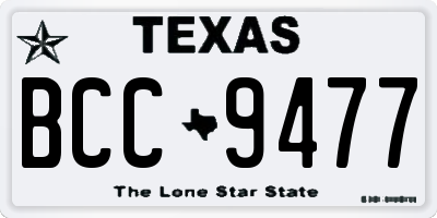 TX license plate BCC9477