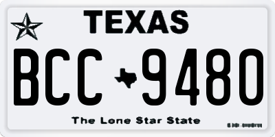 TX license plate BCC9480