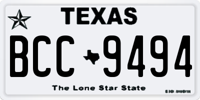 TX license plate BCC9494