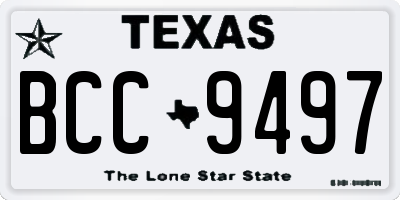 TX license plate BCC9497